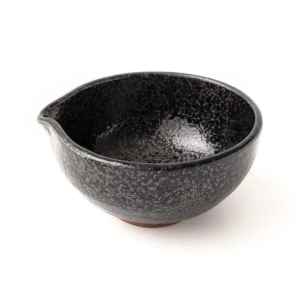 Black Katakuchi Bowl with Spout Hojicha Co.
