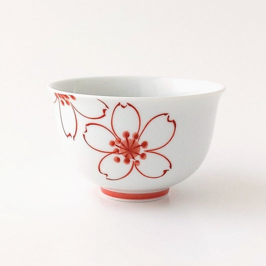 Red Sakura Tea Cup