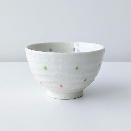 Japanese Teacup with Bright Dots